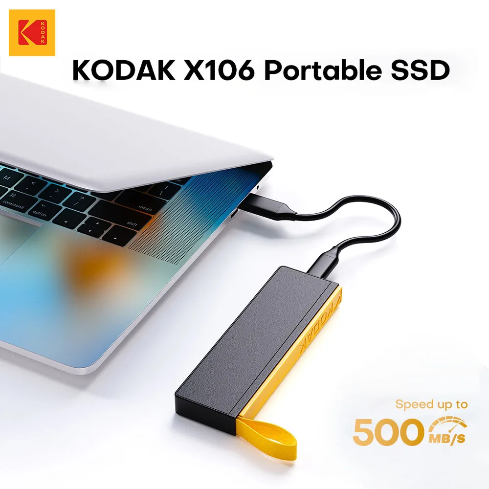 

Kodak External Ssd 2tb 1tb 512gb 256gb Portable Hard Drive 500Mb/s USB 3.2 PSSD for MacBook, iPad iPhone 15