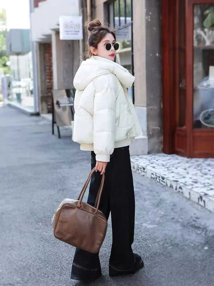 

Зимняя утепленная женская куртка-пуховик из хлопка, универсальная теплая модель в корейском стиле, свободного кроя, на молнии