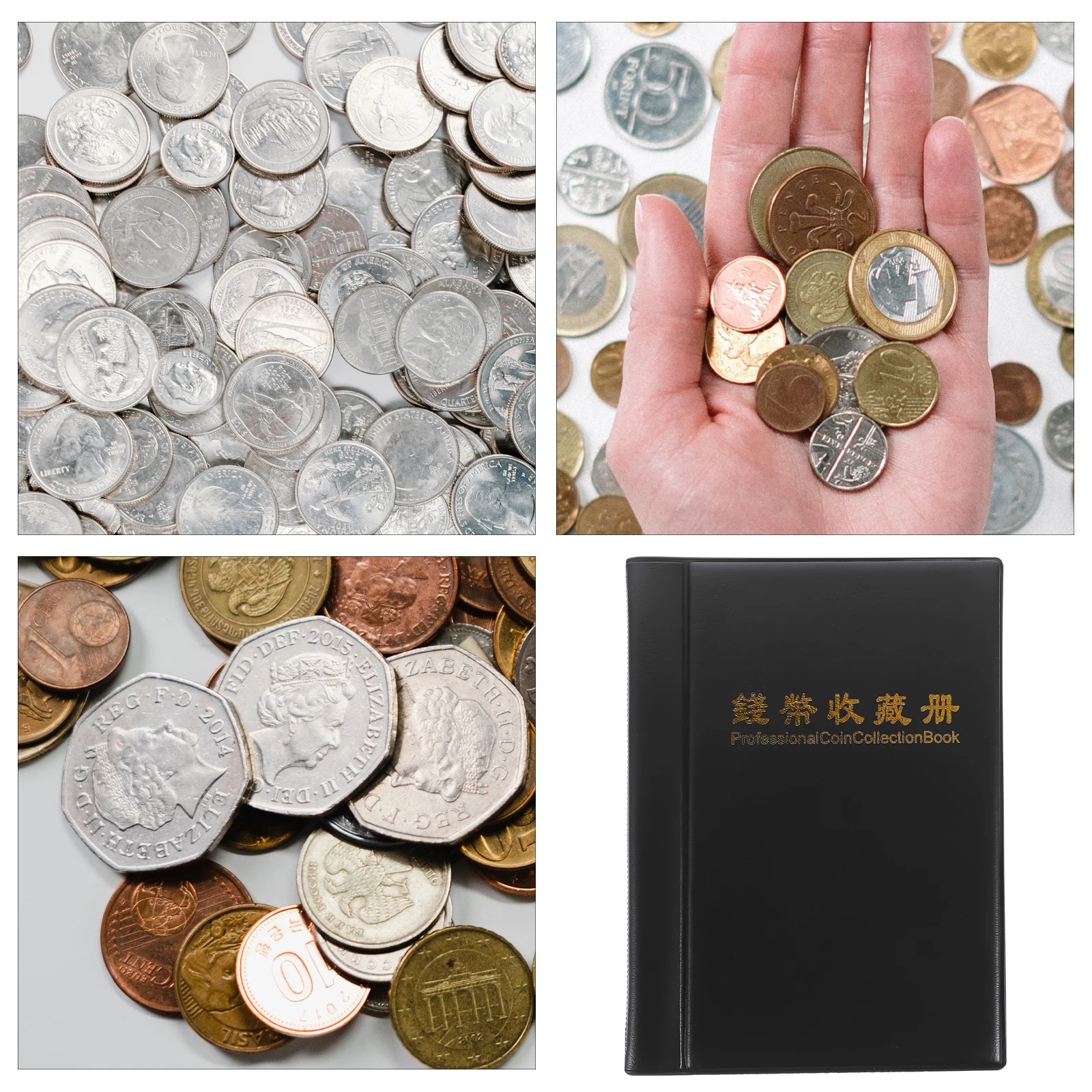 

60 Commemorative Organizer Decorative Book Decorative Coin Book Portable Coin Pocket Storage Album