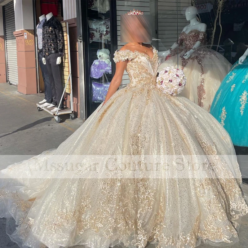 Sweetheart Quinceanera Dresses Ball Gown Appliques Sequin Lace Celebrity Dress Vestidos De Fiesta 15 Años 2022