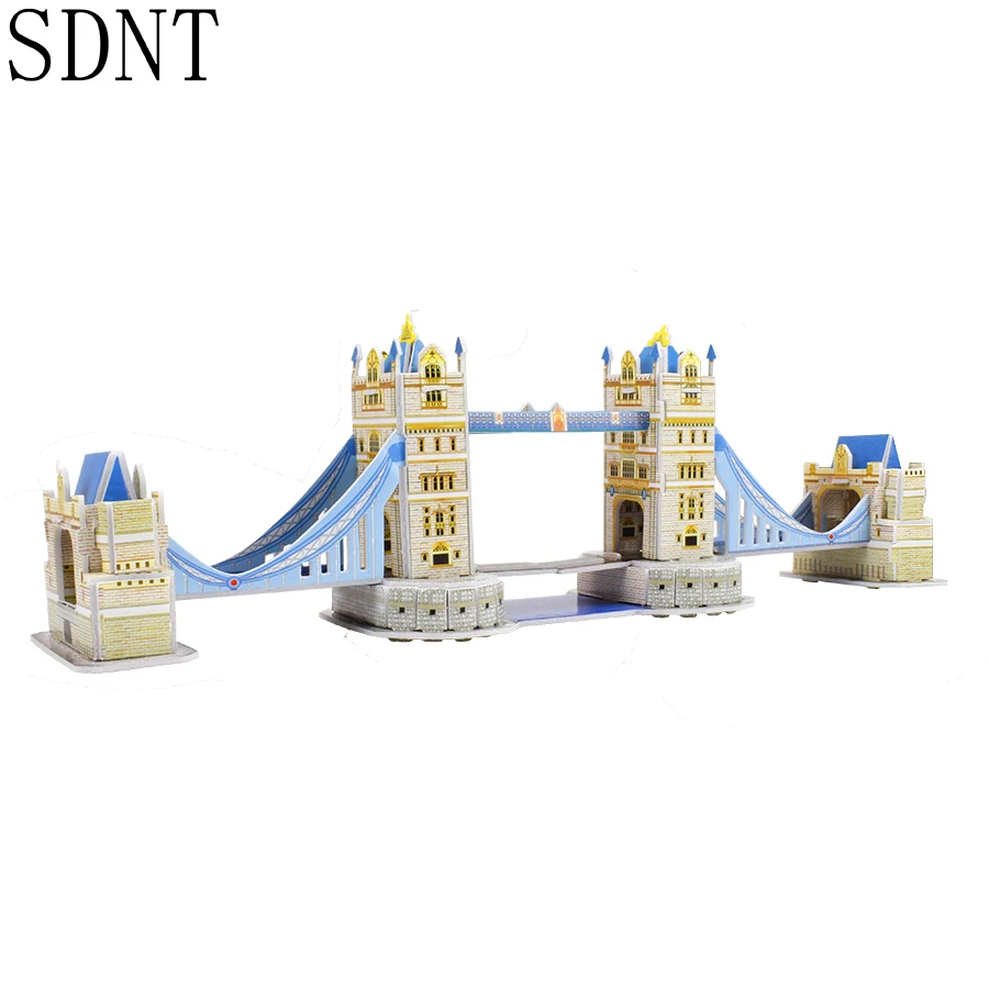 3D London Bridge Puzzle Toy World Attractions Educational Model Building Kits Toys Gifts for Kids Hobbies Home Office Decoration