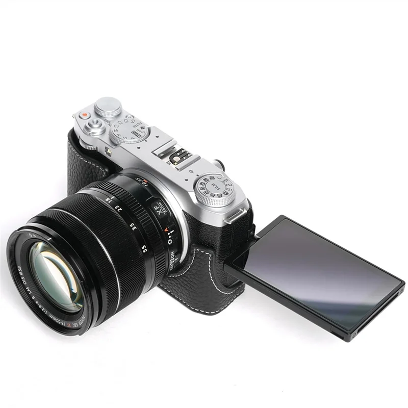-ABPU حافظة واقية لكاميرا Fujifilm XM5 ريترو غطاء PU نصف قاعدة جبل لملحقات Fuji X-M5
