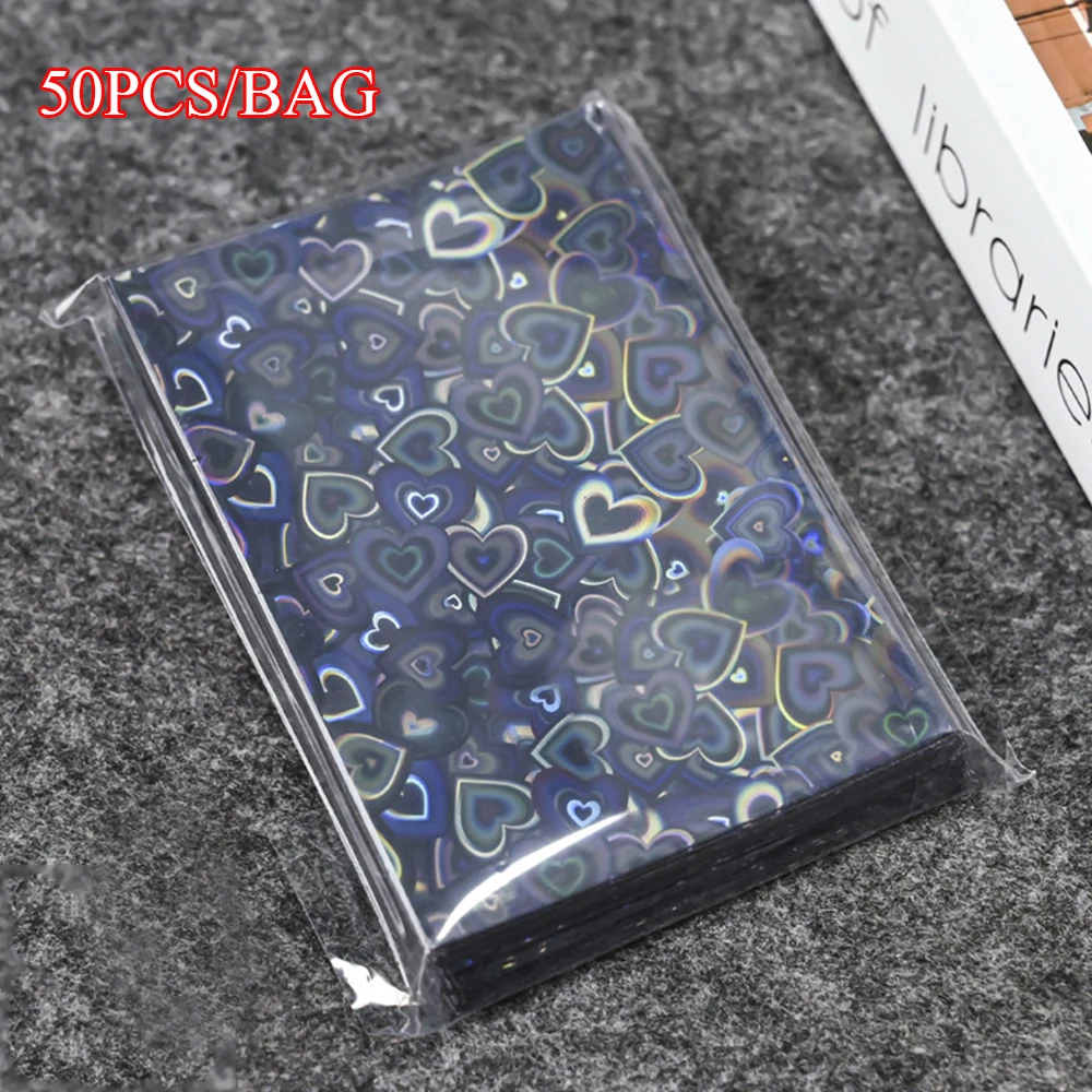 50PCS Flat Mouth Card Film Idol Cards Protective Bag Card Storage Bag Card Sleeves Stationery Solid Color INS  Korean Version