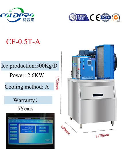Factory Direct Sales 500Kg/D Large Scale Ice Maker For Commercial Use In Milk Tea Shops Bars KTVs And Kitchens