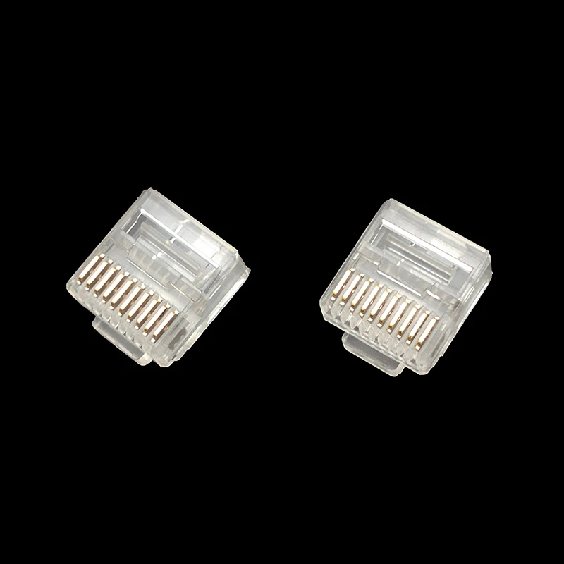 1000pcs RJ50 Connector 10P10C Cable RJ48 Modular Plug Wire hole 1.0MM Male For 10-core Cable