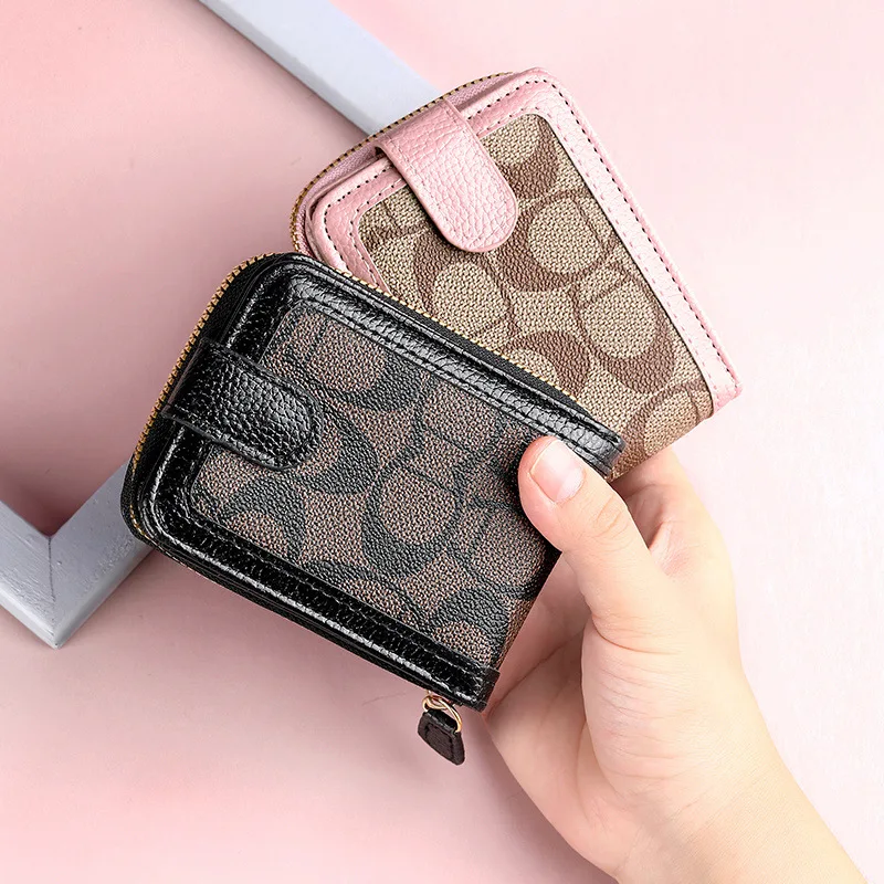 NEW Women\'s Wallet Tri Fold Card Bag Multi-function Driving License Package Large Capacity Money Bag Small Zipper Purse