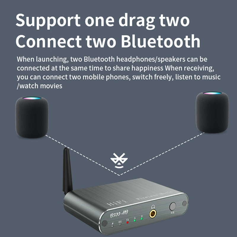 Аудиоадаптер Bluetooth AUX Type-C Многоточечный двухточечный компакт-диск Качество звука Hi-Fi Беспроводной адаптер