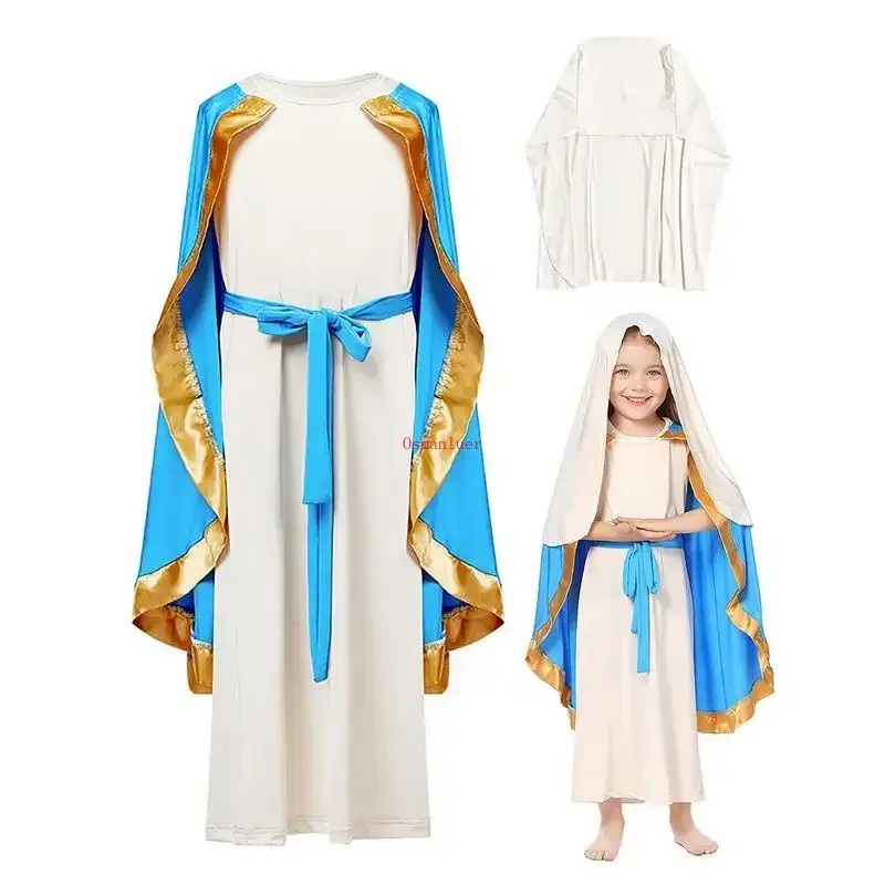 Vestidos Bíblicos para Niñas, Disfraces de la Virgen María para Niños, Disfraces Medievales de la Virgen María, Disfraz de Monja