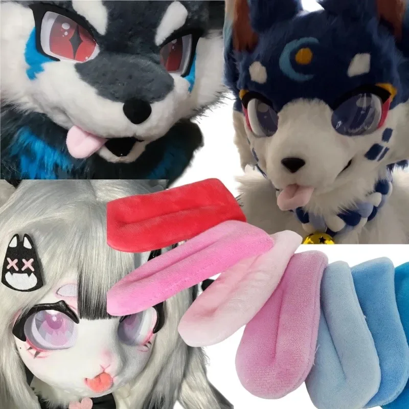 Fursuit Tongue Costume Tongue Magnetic Fursuit Furry Kig Department Plush Multicolor Furry Furry Cute Female Finished Stock