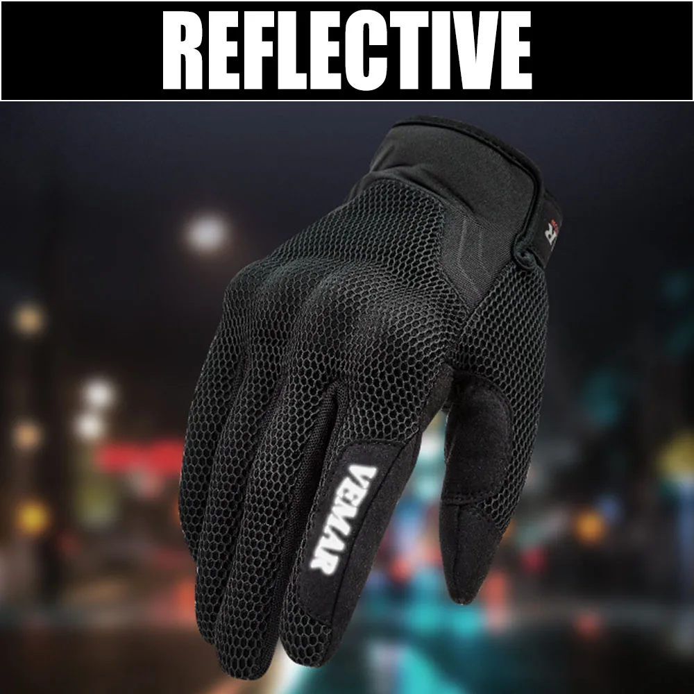 Guantes de Motocross con carcasa integrada, malla transpirable, reflectantes, pantalla táctil