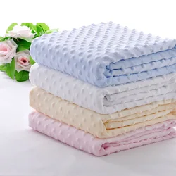 Batch sale 3d minky dot kids blanket super soft sherpa fluffy toddler baby blanket quilt swaddle office seat blanket 80X110cm