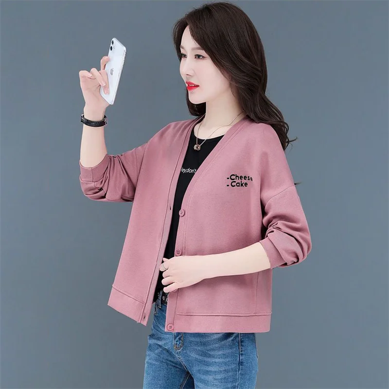 Spring Autumn Hoodie Jacket 2024 New Single-Breasted Hooded Women's Clothes Solid Colour Coat Fashion Pullover Hoody Female