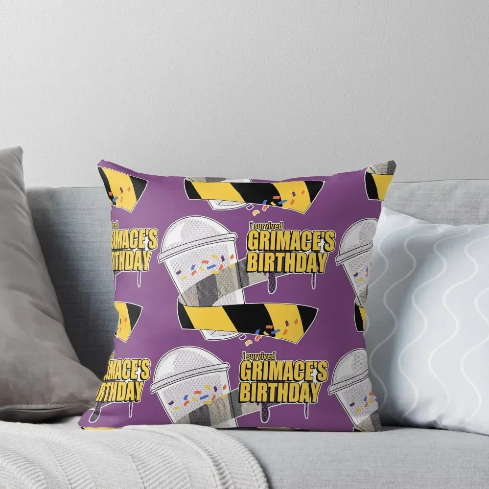 

I Survived Grimace's Birthday Throw Pillow Sitting Cushion Cushions Home Decor pillow