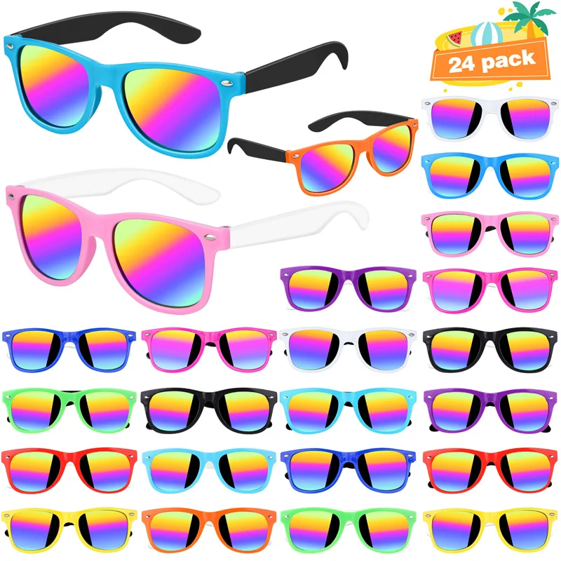 

24 Pcs Sunglasses Party Supplies with UV 400 Protection in Bulk for Kids Boys and Girls Summer Pool Decoration Supplies