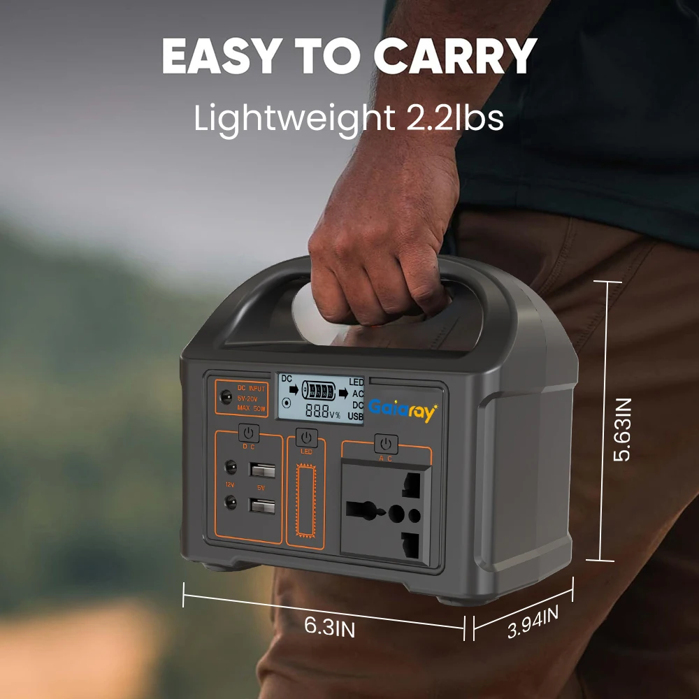 100W centrale elettrica portatile 220V/110V generatore solare esterno emergenza Mobile Power Bank 24000mAh LiFePO4 per campeggio Power LED
