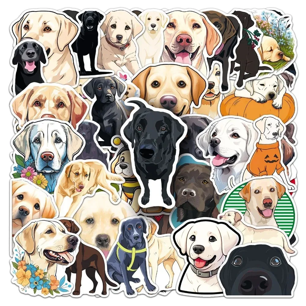 50Pcs Labrador retriever Animal Pet Dog Graffiti Stickers Decorate Helmets Water Bottles Phone Cases Refrigerators Suitcases
