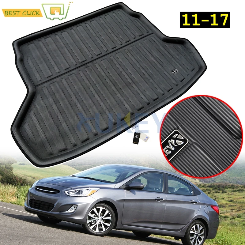 Para Hyundai Accent Verna Solaris Grand Avega Dodge Attitude RB Sedan 2011 - 2017 forro de maletero de carga bandeja de alfombrilla para suelo de maletero