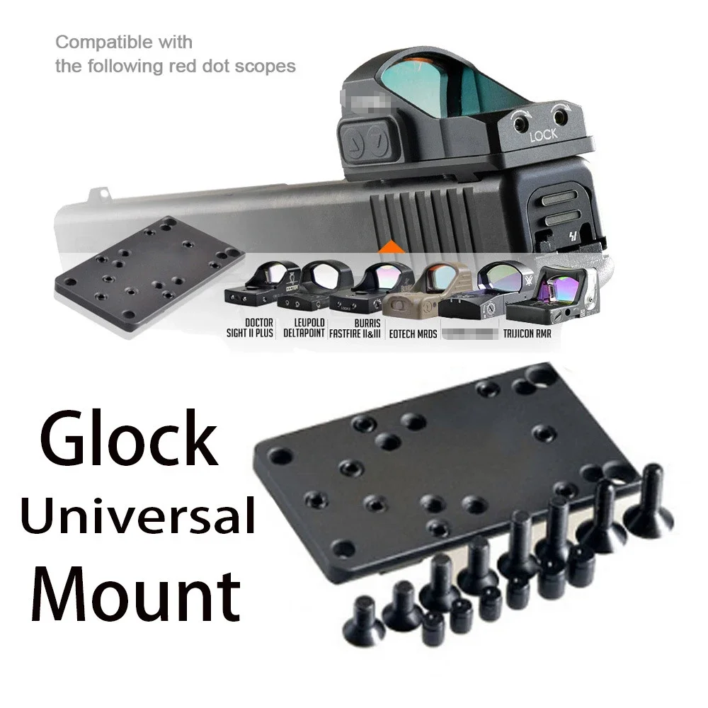 Tactical Glock Mount Plate Base Universal Pistol Red Dot Optics Sight Mount RMR MROS Glock 17 18c 19 22 23 24 26 27 33 34 35 36