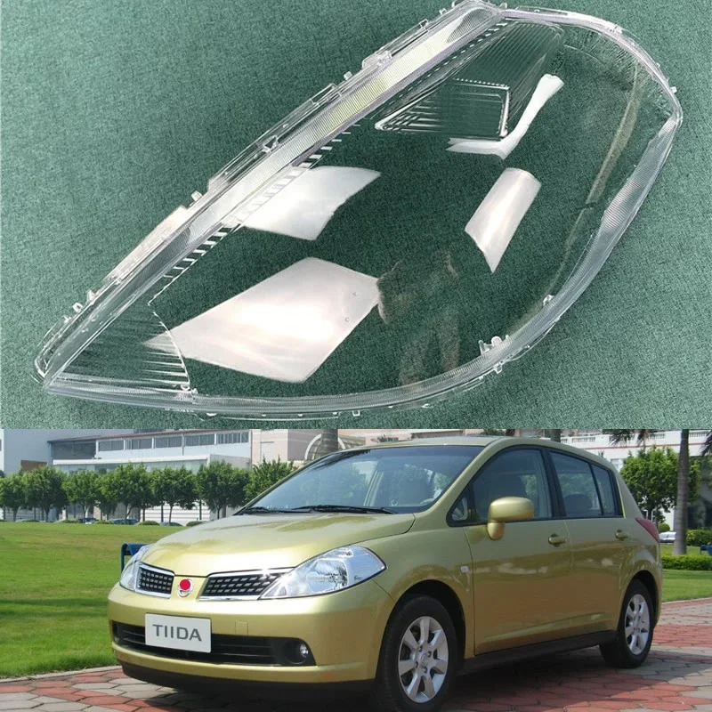 

Для Nissan Tiida 2005 2006 2007, прозрачная крышка фары, корпус линзы, замена оригинального абажура из плексигласа