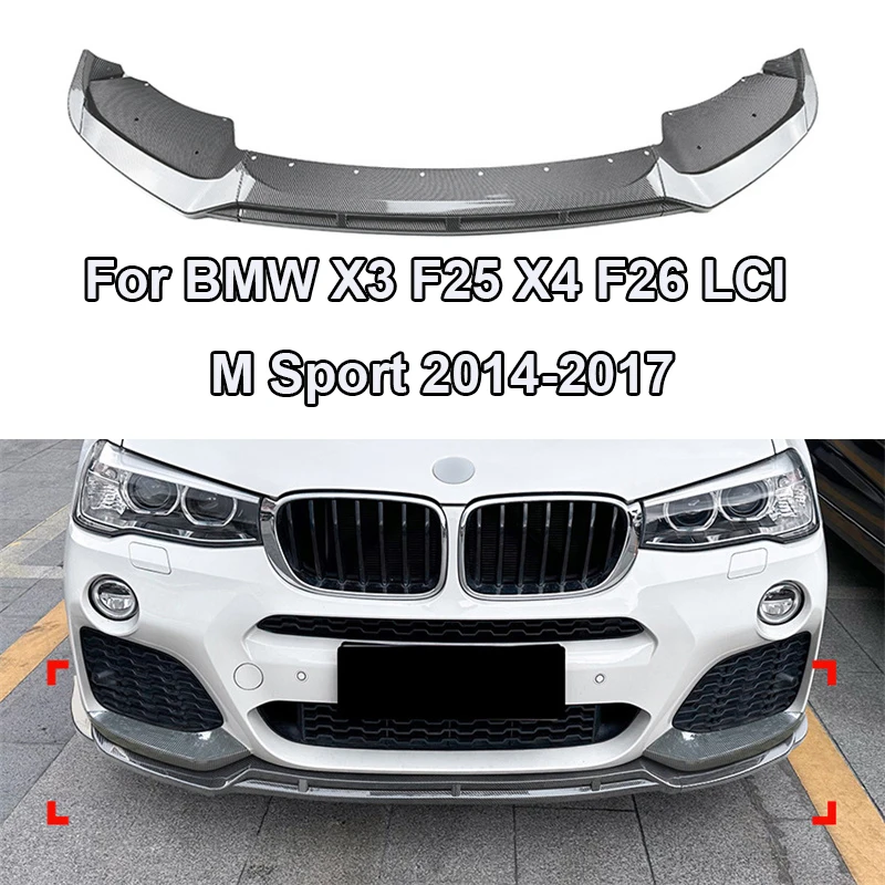 

2014-2017 For BMW X3 F25 X4 F26 LCI M Sport lower Front Bumper Lip Splitter Diffuser Chin Kit Spoiler Bumper Guard Deflector