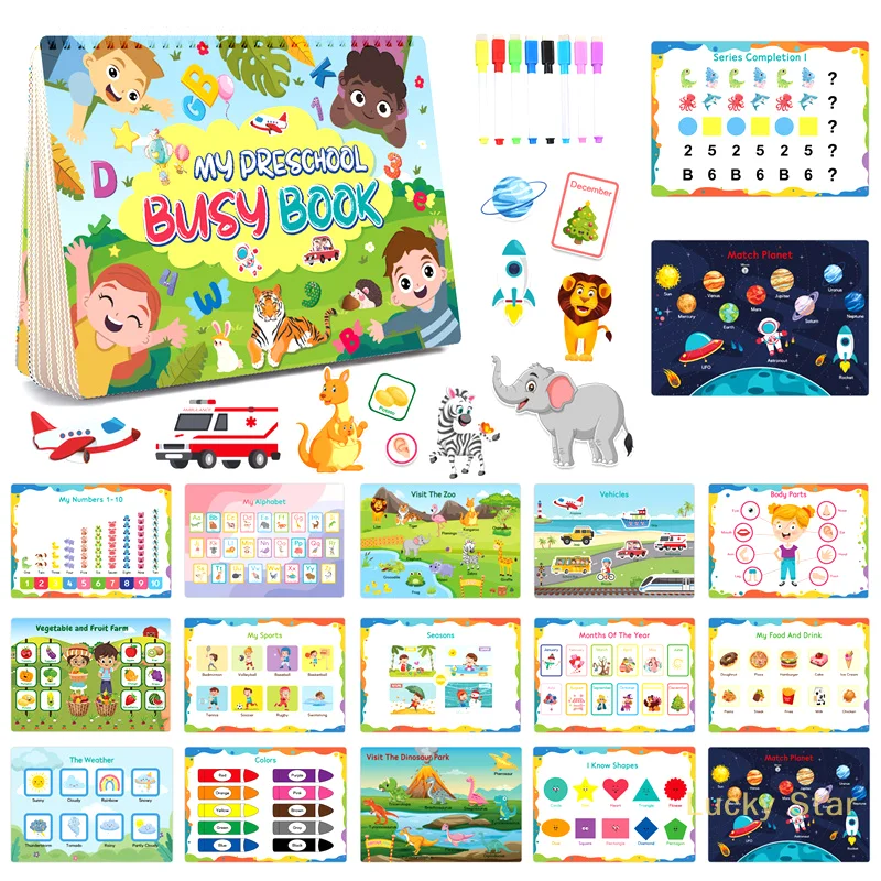 Quiet Book Early Childhood Enlightenment Educational Toys Repeatedly Paste Book Busy Book Children's Busy Book