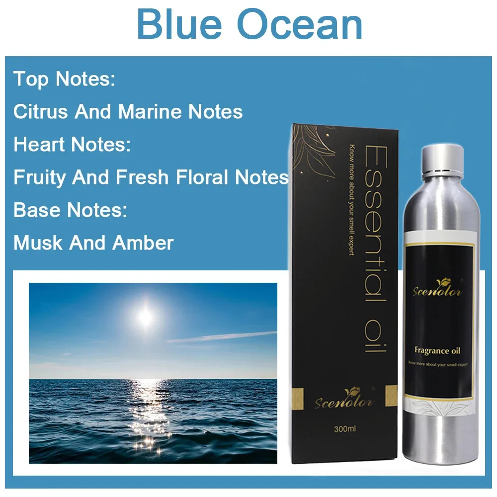 300ML Blue Occean Essential Oil Aromatherapy Pure Plant Fragrance Oil For Diffuser Scent Aroma Oil For Home Office Hotel Perfume