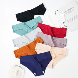 High Quality Seamless Panties Ice Silk Women's Underpants Low Rise Sexy Lingerie Plus Size Underwear M-3XL Comfortable Briefs