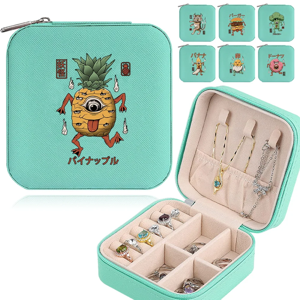 

Jewelry Box Fashionable Women's Portable Gift Zipper Bracelet Travel Storage Desktop Drawer Ornaments Display Cases