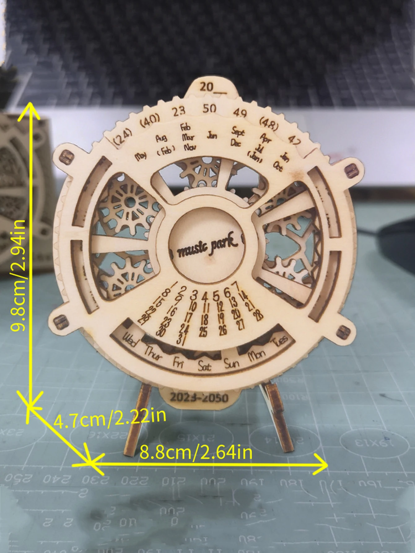 3D Holz puzzle ewige 3D Holz puzzle Kalender mechanische Zahnräder Spielzeug Gebäude Set Brain Teaser Spiele Engineering Spielzeug Modell