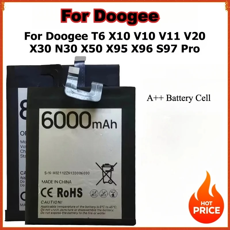 

BAT20X965400 BAT21M188500 BAT2019104350 BAT17613360 Battery For Doogee T6 X10 V10 V11 V20 X30 N30 X50 X95 X96 S97 Pro