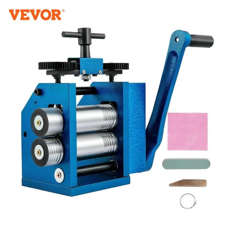 VEVOR 3Inch / 4.4Inch Sheet Manual Combination Jewelry Rolling Mill Semicircle Jewelry Press for Gold & Silver Nuggets Pressing