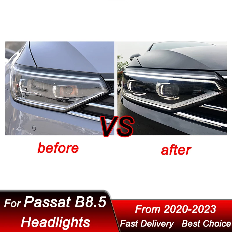 Car Headlights For Volkswagen Passat Magotan B8.5 2020-2023 high full LED Auto Headlamp Assembly Projector Lens Accessories Kit