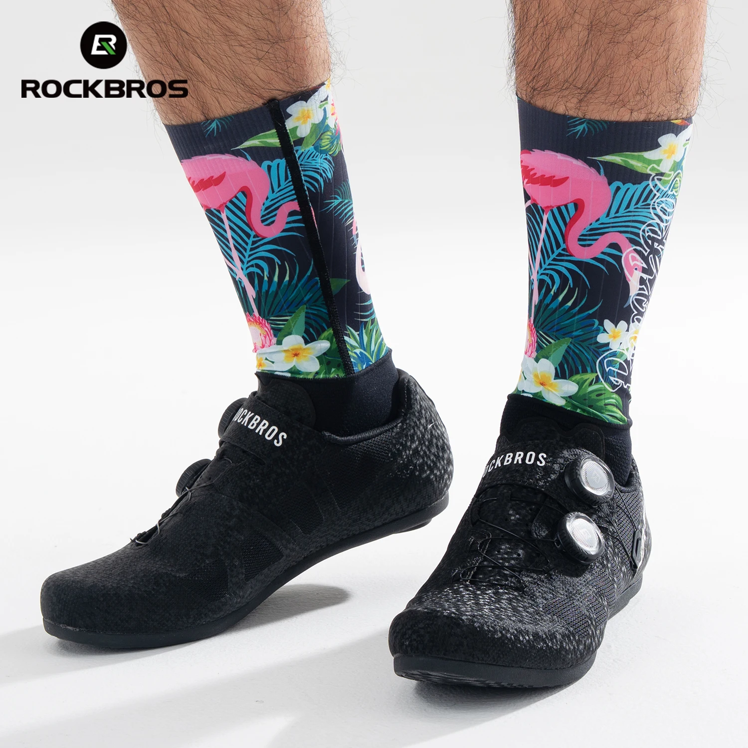 

ROCKBROS Профессиональные компрессионные носки для велоспорта нескользящие эластичные дышащие антибактериальные пневматические без запаха спортивные носки