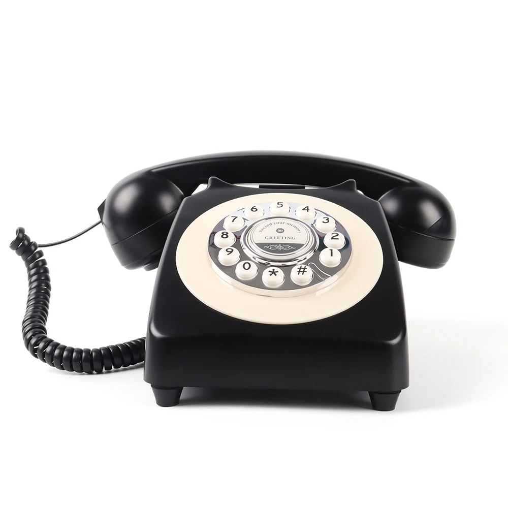 Retro Audio Guestbook Telephone in black a great addition to any special occasion - ships worldwide