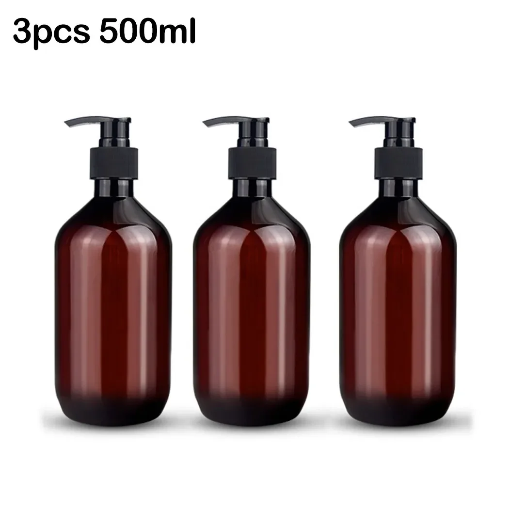 3PCS 300ml/500ml/750ml Brown Foaming Pump Bottles Shampoo Soap Dispenser Bottle Pump Empty Bottle Home Bath Supply