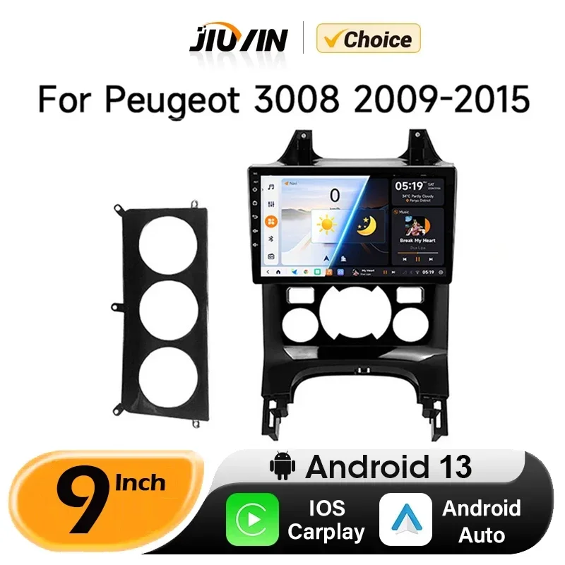 Autoradio per Peugeot 3008 2009-2015, Ricevitore Stereo Android 2 Din, Lettore Multimediale Audio per Auto, WIFI 4G, Carplay, Navigazione GPS