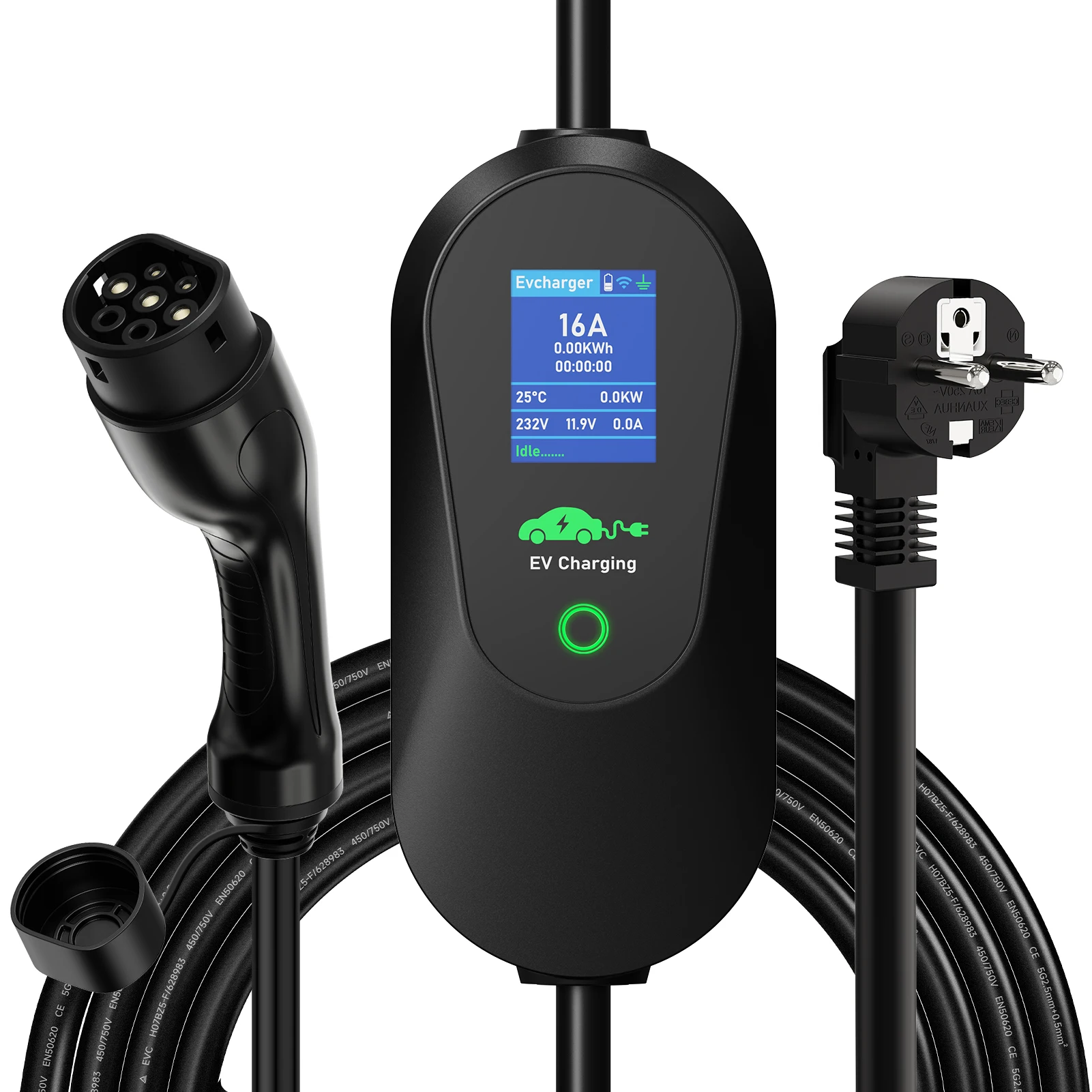 AFYEEV 3600W Przenośna ładowarka samochodowa typu 2 IEC62196-2 EV Type1 SAE J1772 Elektryczna ładowarka samochodowa z wtyczką EU WiFi Bluetooth APP Control — zdjęcie 2