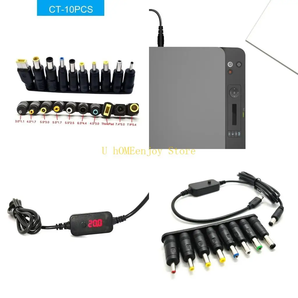 B0KF UsbC to DC5.5x2.1mm 5V to 5V9V12V20VTrigger Power Cable for LCD Monitors Broadcast Radio 3.5 4.8 5.5mm Adapters