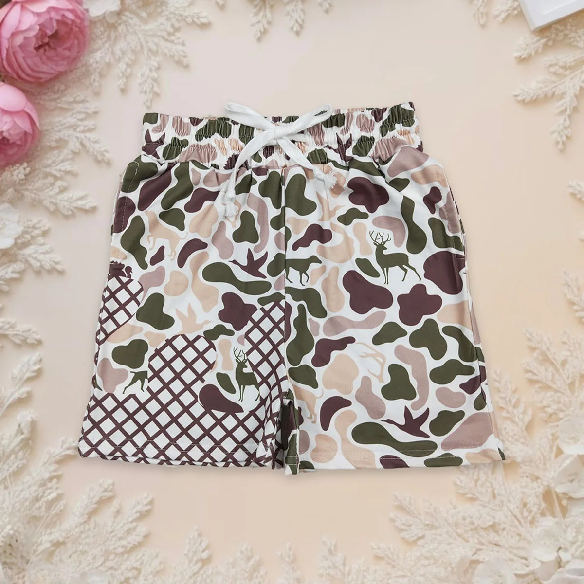 

Kids Baby Boy Shorts Dog Duck Deer Hunting Season Camo Drip Pocket Bottom Clothing Children Toddler Cute Wear Clothes Wholesale
