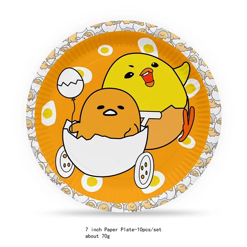 Cute Gudetama: An Eggcellent Adventure Cup Plate Cupcake Banner Birthday Party Communion Disposable Baby Shower Decorate Supplie