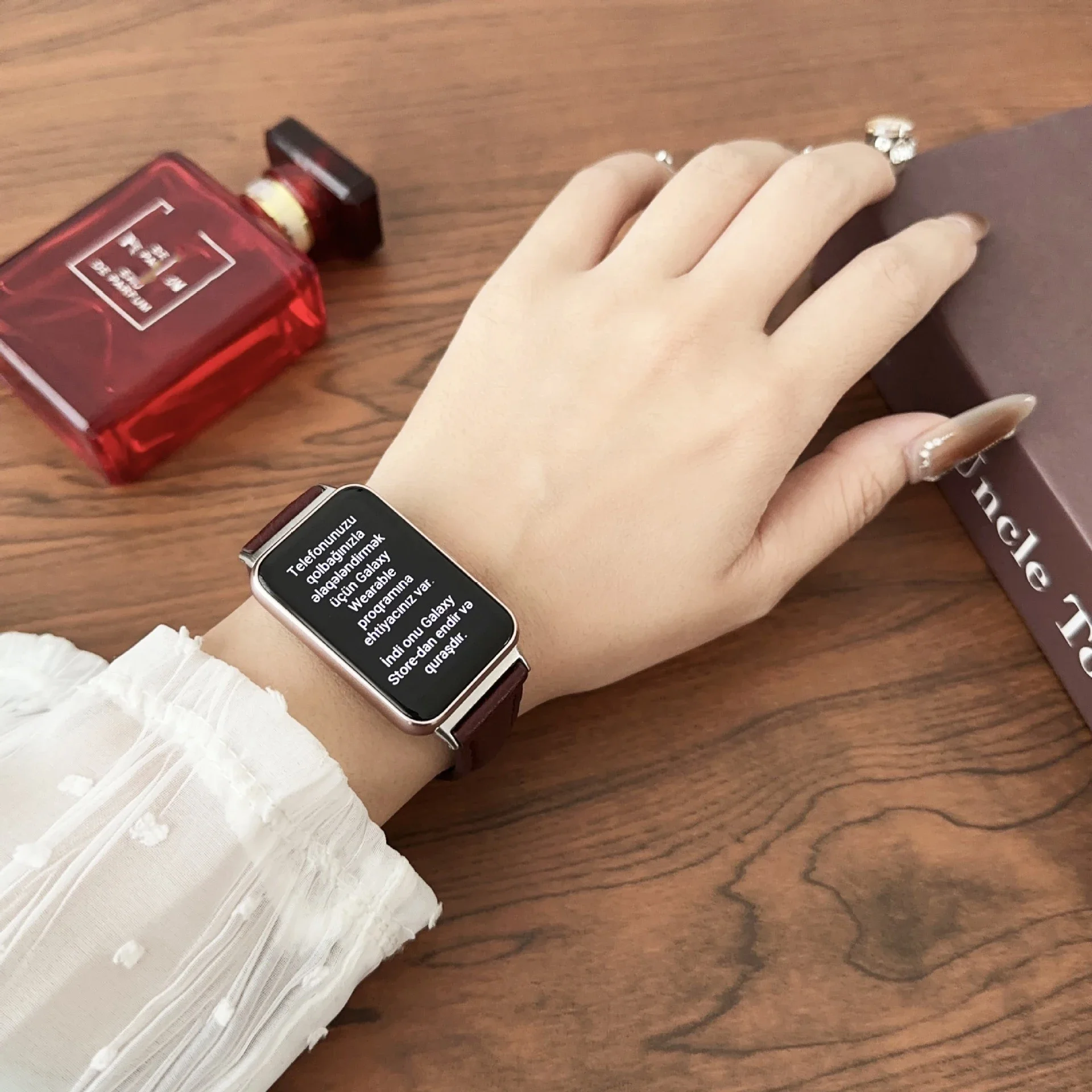 Pulseira de couro fina para samsung galaxy fit 3, pulseira feminina para samsung galaxy fit 3 SM-R390, acessório substituível