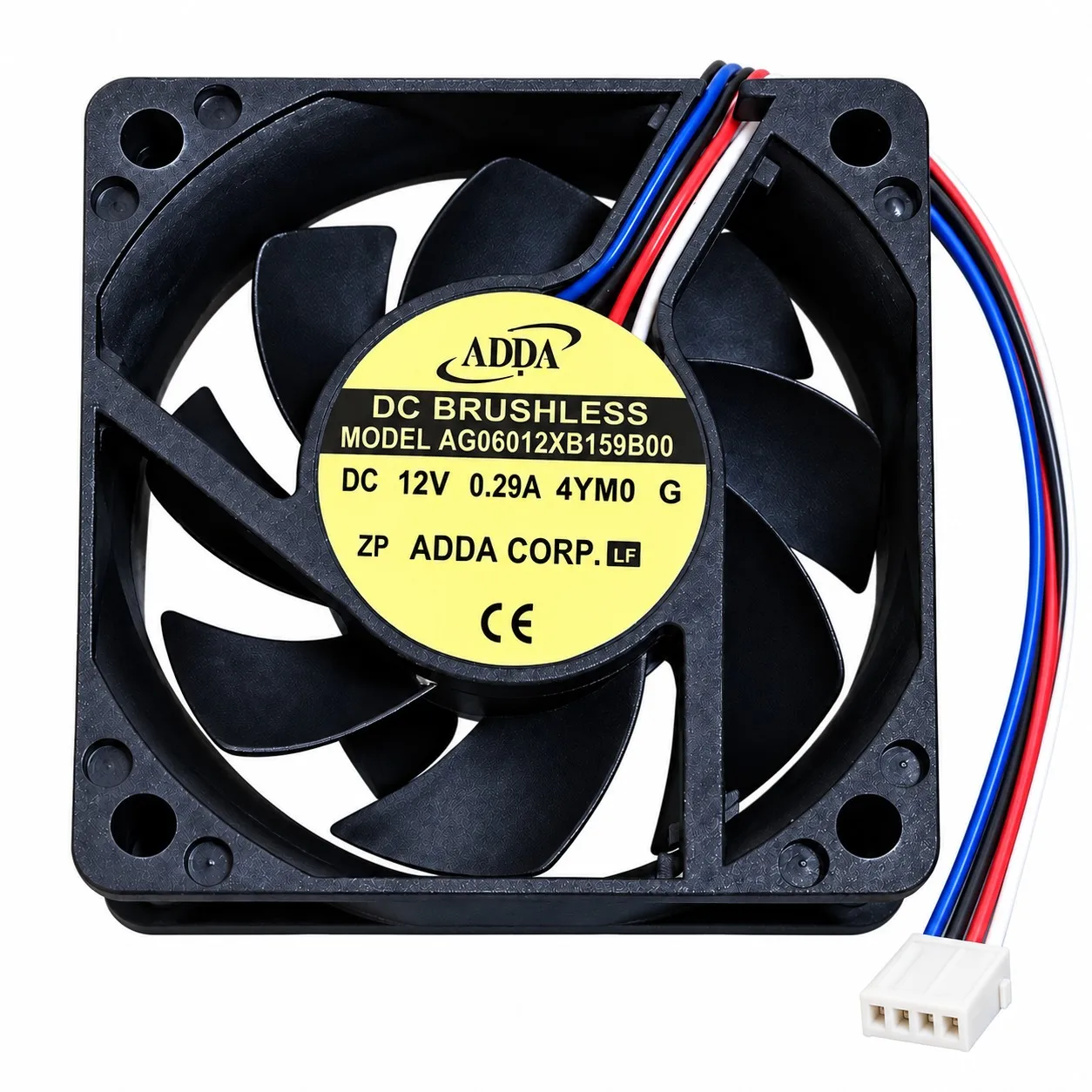 AG06012XB159B00 DC Cooling Fan 60x60x15mm 6015 12V 0.29A PWM Tachometer 4-Wire for ADDA