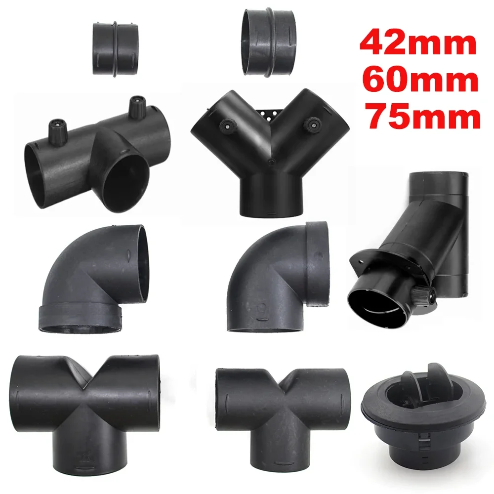 42mm 60mm 75mm Air Diesel Parking T Y Ducting Piece Duct Heater Elbow Pipe Exhaust Joiner Air Vent Outlet Connector For Webasto