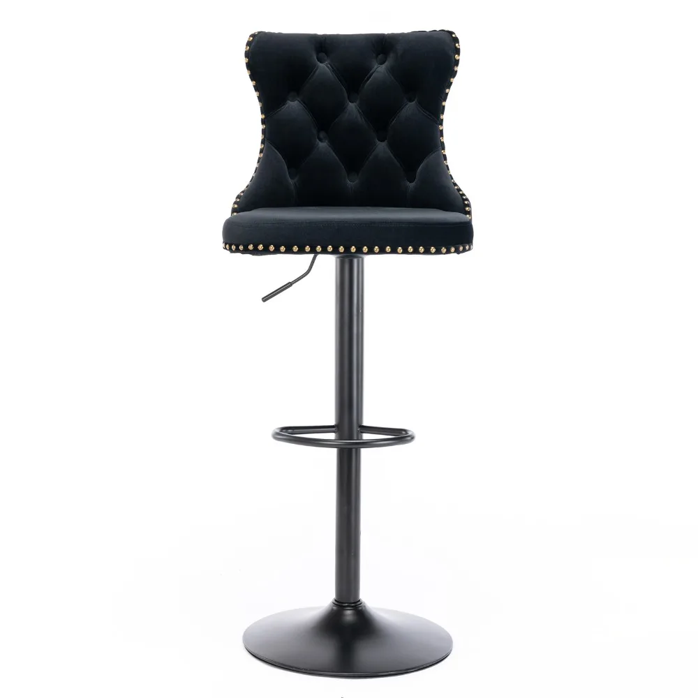 

Swivel Velvet Barstools Adjusatble Seat, Modern Upholstered Bar Stools with Backs Comfortable Tufted,Set of 2