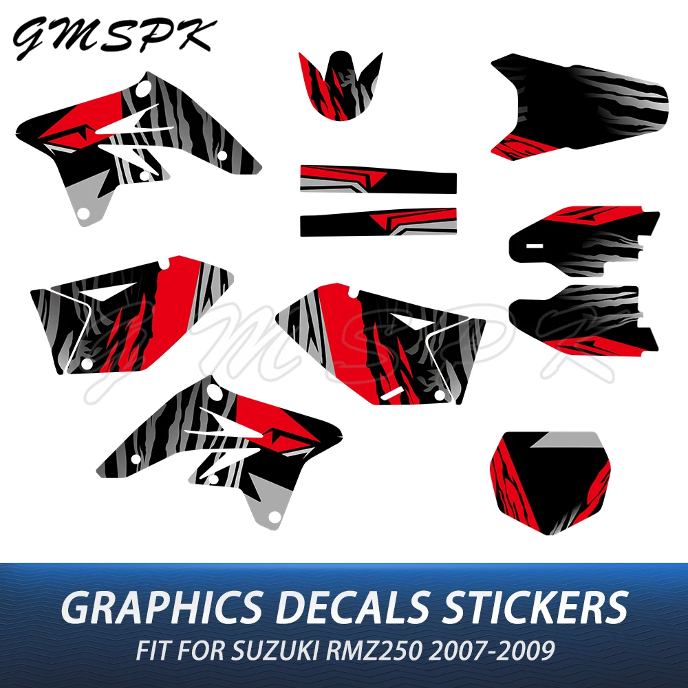 Motorcycle Decor GRAPHICS & BACKGROUND DECAL STICKER Kit Custom Number ...