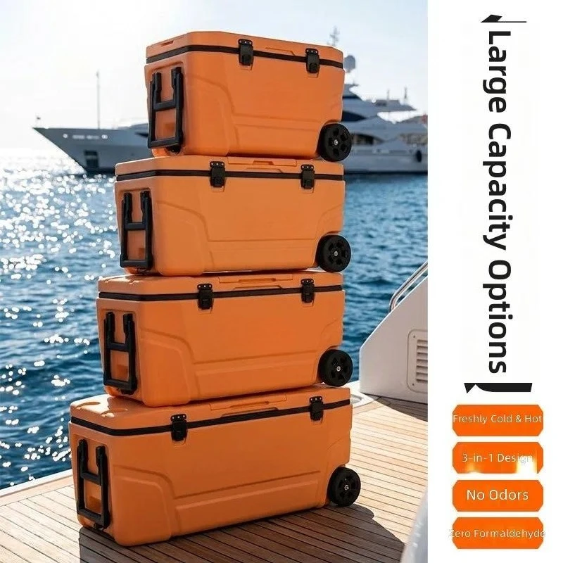For Commercial 65L 80L Large Capacity Multi-functional Sea Fishing Box 6-sided Polyurethane Foam Outdoor Refrigerator
