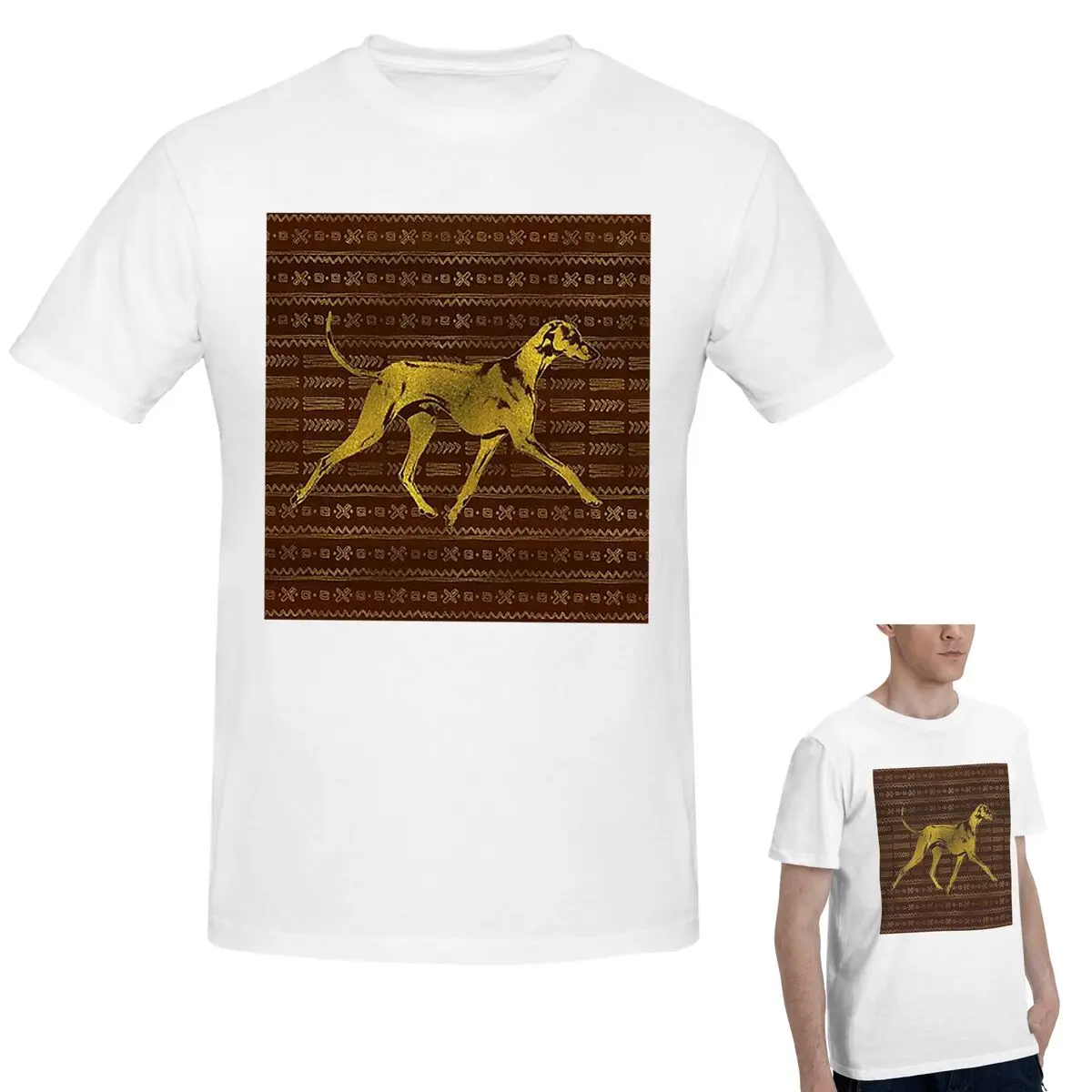 

Greyhound Whippet Sighthound Dog Azawakh On African T-Shirt Men's Funny Oversized T Shirt Men Round Neck Summer Shirts Tops