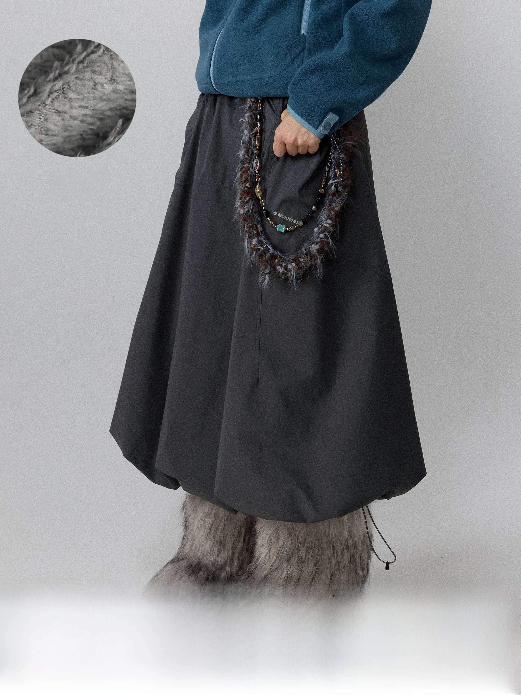 

Уличная водонепроницаемая теплая юбка макси с флисовой подкладкой, свободного кроя, с низкой талией, из нейлоновой ткани, повседневная, с цветочным принтом