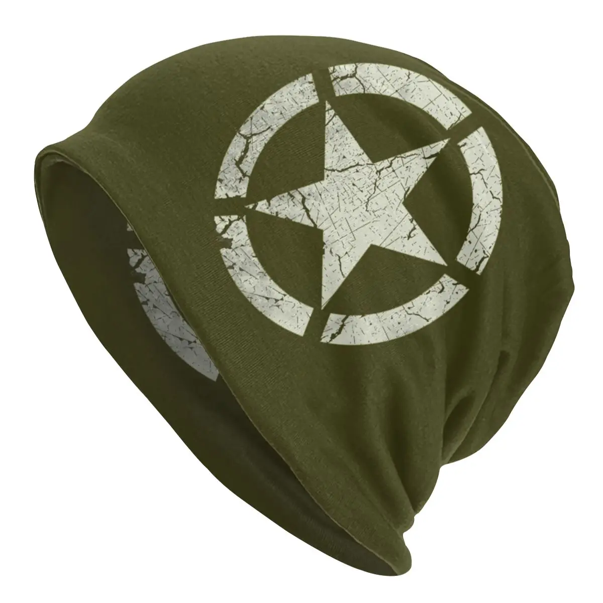 Vintage US Army Star Emblem Skullies Beanies Hat Autumn Winter Outdoor Unisex Camo Camouflage Caps Warm Bonnet Knitting Hats