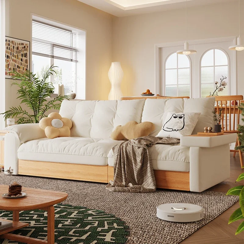 #New Arrival Wood Sofa Double Reading Girl 3 Seater White Modern Sofa Chaise Small Lounge Salon Meuble Living Room Furniture